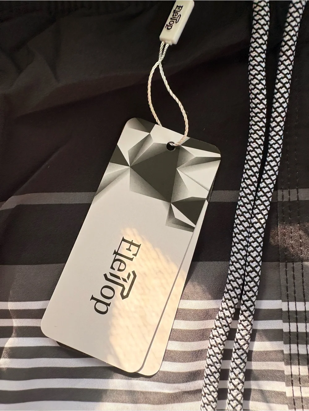 Boys' Gray & Black Stripe Swim Shorts